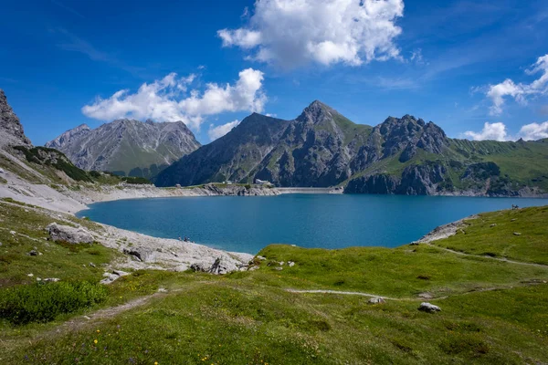 Wonderful Mountain Walk Lake Luenersee Vorarlberg Austria — Stockfoto