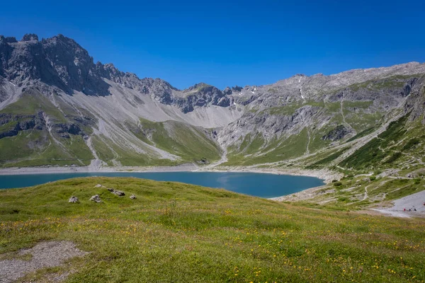 wonderful mountain walk around the lake Luenersee in Vorarlberg, Austria