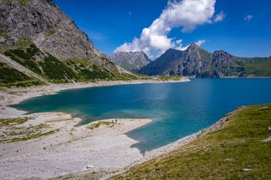 wonderful mountain walk around the lake Luenersee in Vorarlberg, Austria