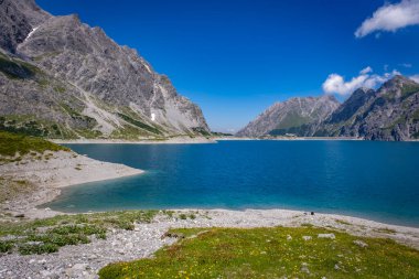 wonderful mountain walk around the lake Luenersee in Vorarlberg, Austria