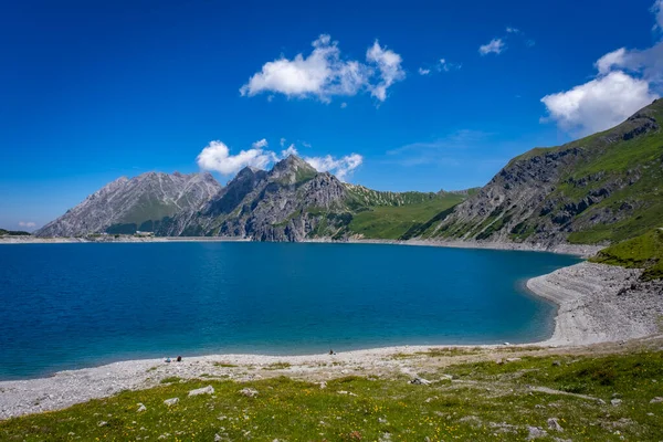 Wonderful Mountain Walk Lake Luenersee Vorarlberg Austria — Stockfoto