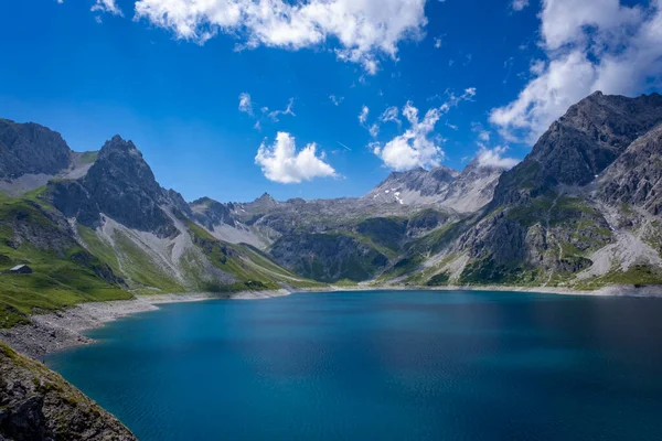 wonderful mountain walk around the lake Luenersee in Vorarlberg, Austria