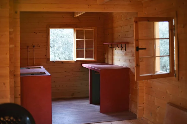 Tadelakt Kitchen Construction Wooden Rural House — стокове фото