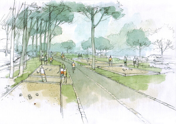 Playgrounds  in the city park 