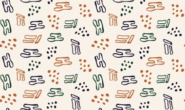 Soyut şekillerle kusursuz tekrarlayan şablon. vektör illüstrasyonu