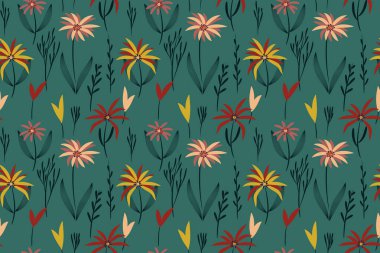 Kusursuz çiçek deseni. Vektör illüstrasyonu