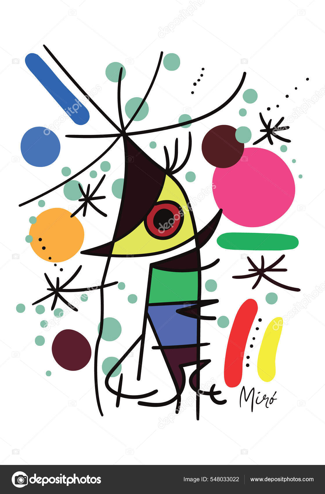 Singing Fish Joan Miro Vector Illustration Stock Illustration by ©crazy