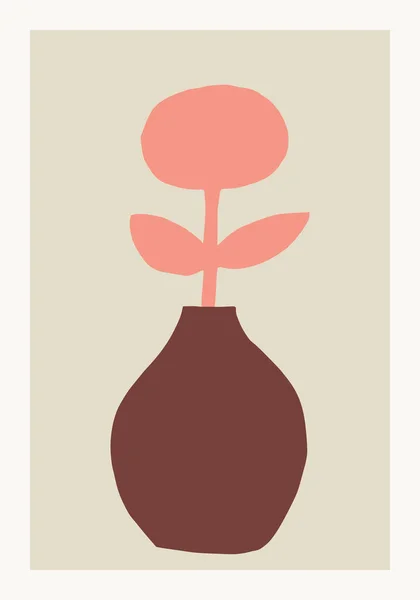 Fleur Dans Vase Illustration Vectorielle — Image vectorielle