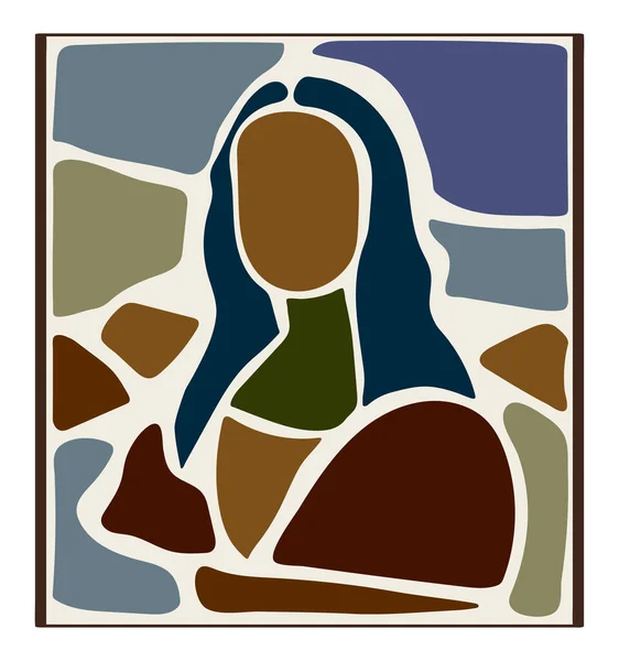 Векторна Ілюстрація Жінки Натхненна Моною Ліса Леонардо Вінчі — стоковий вектор