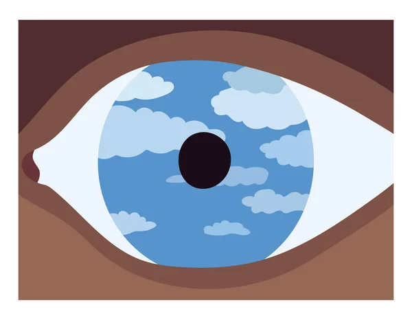 Ilustração Olho Inspirado Por Rene Magritte — Vetor de Stock