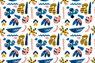 Soyut şekillerle kusursuz tekrarlayan desen