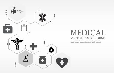 Beyaz tıbbi vektör arka planı. Geometrik tıbbi altıgen.