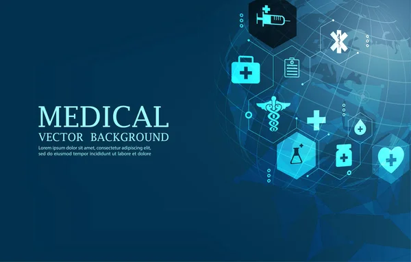 Technology Global Medical Vector Background — Stock Vector