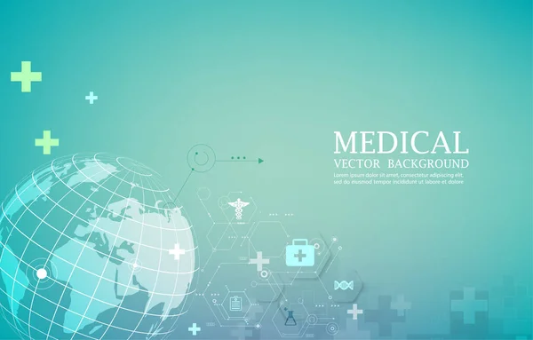 Medizintechnik Vektorhintergrund Globales Technologiekonzept — Stockvektor