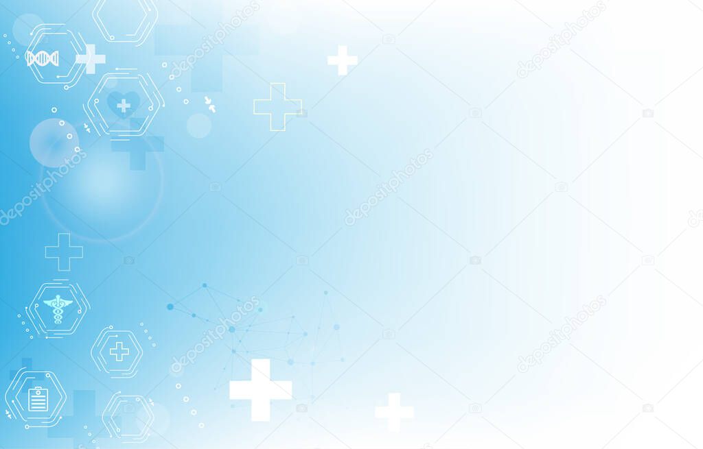 Modern vector medical blue background.healt and care wallpaper