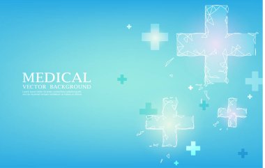 Modern tıbbi vektör arkaplan geometrik çokgen çapraz şekli