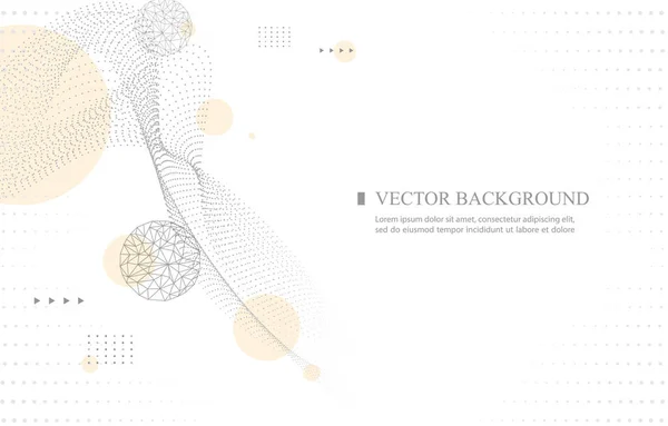 Abstract Sphere Vector Background Plexus Smooth Dots Line — Vettoriale Stock
