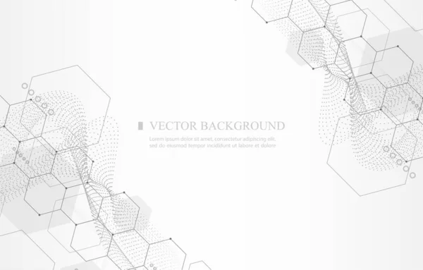 Geometric Technology Hexagon Pattern White Background — Vettoriale Stock