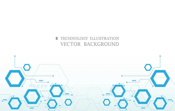 White Technology Background Geometric Vector Hexagon Technology Shape — 스톡 벡터