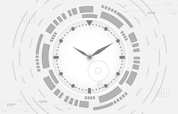 Tecnología Abstracta Reloj Fondo Blanco — Archivo Imágenes Vectoriales