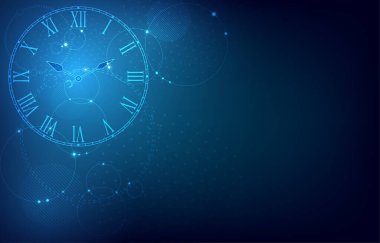 Teknoloji geometrik daire dijital saat kavramı