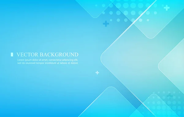 Square Shape Technology Futuristic Blue Background — Stock Vector