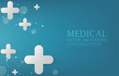 Soyut geleceksel çapraz şekilli tıbbi vektör arkaplanı