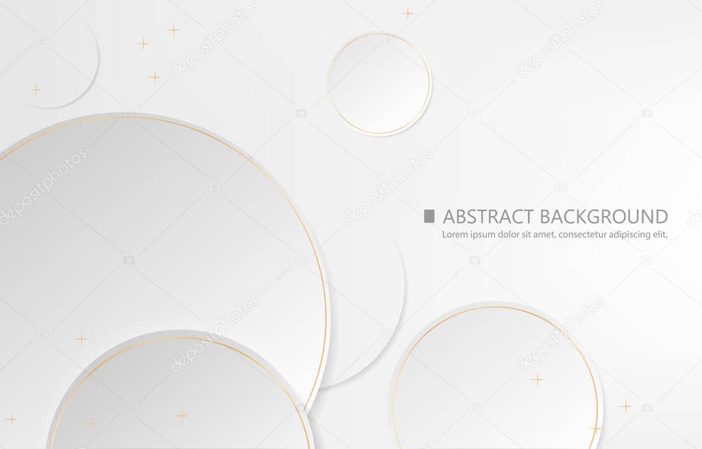  White modern vector background.geometric circle paper cut concept