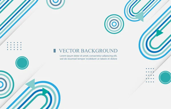 White Vector Background Abstract Geometric Circle Line Shape Minimal Wallpaper — Stock Vector