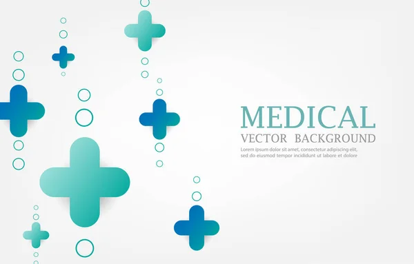 Vector Medical Blue Cross Shape White Background — Stockvektor