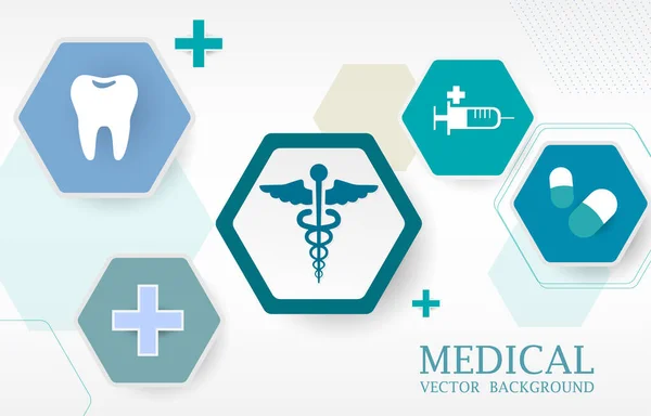 Hexagon Vector Infographic Medical Wallpaper White Background — Stock Vector