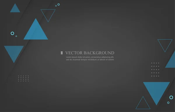 Modern Vector Geometric Triangle Shape Black Background — Vector de stock