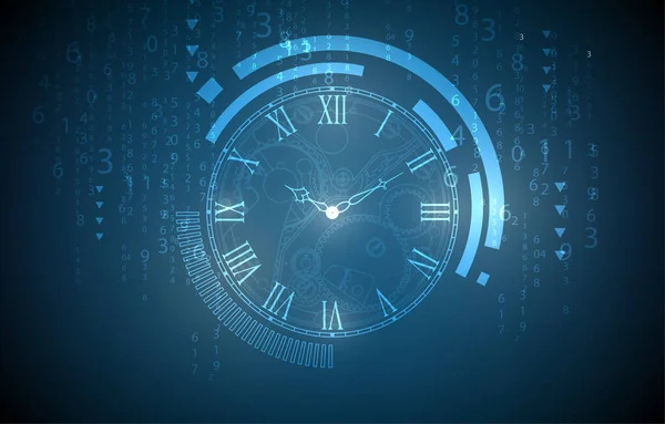 Modern Technology Analog Clock Vector Background — Vector de stock