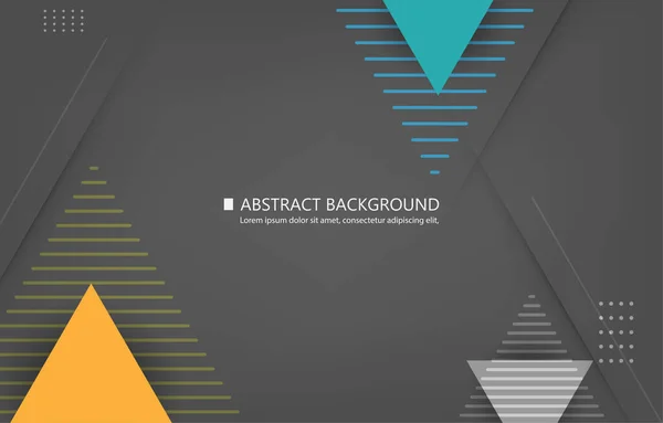 Abstract Technology Vector Geometric Triangle Shape Black Color Background — Stok Vektör