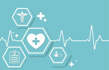 Vector medical ECG heart beat concept background