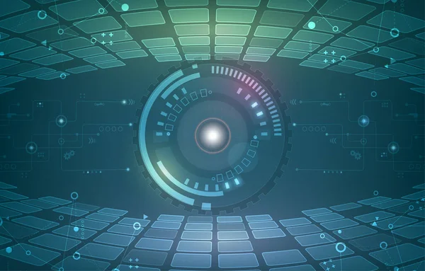 Abstact Technolog Vector Circle Eye Concept Computer Security Cyber Protection — Vetor de Stock