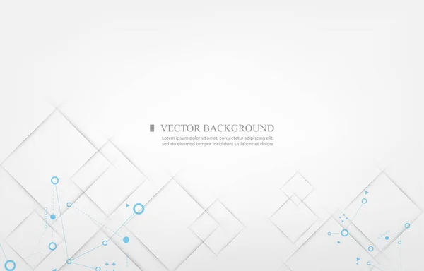 Tecnologia Vettoriale Sfondo Bianco Forma Quadrata Geometrica Vettoriale Stock