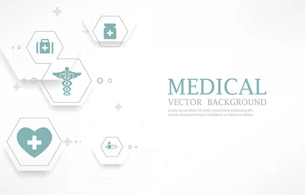 Infoghrapic Hexagon Vektor Weißer Medizinischer Hintergrund — Stockvektor