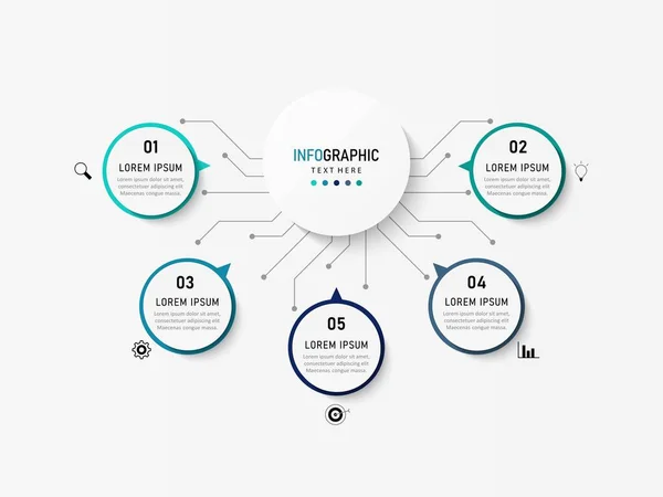 Modelo Design Rótulo Infográfico Vetorial Com Ícones Opções Passos Pode — Vetor de Stock