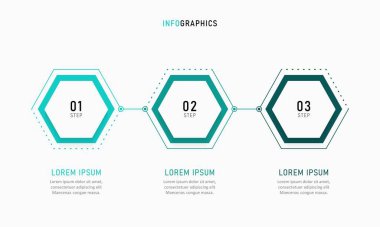 Simge ve 3 seçenek veya adımlı vektör Infographic etiket tasarım şablonu. İşlem şeması, sunumlar, iş akışı düzeni, afiş, akış şeması, bilgi grafiği için kullanılabilir.