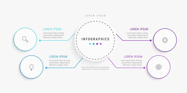 Vector Infographic Label Design Template Met Pictogrammen Opties Stappen Kan — Stockvector