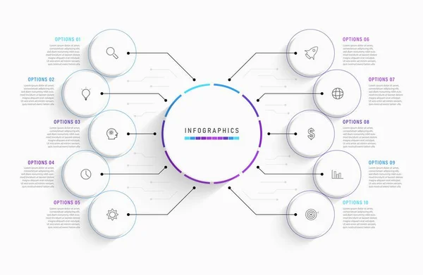 Vector Infographic Labeldesign Vorlage Mit Symbolen Und Optionen Oder Schritten — Stockvektor