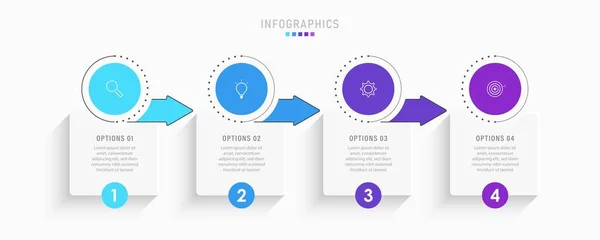 Vector Infographic Label Design Template Met Pictogrammen Opties Stappen Kan — Stockvector