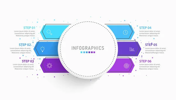 Modelo Design Rótulo Infográfico Vetorial Com Ícones Opções Passos Pode — Vetor de Stock