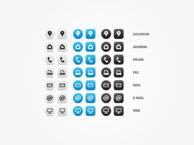 Çok amaçlı kartvizit Icon Set web simgeleri