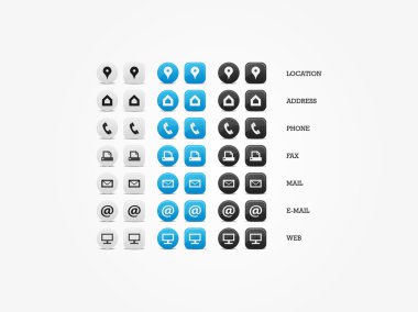 Multipurpose Business Card Icon Set of web icons clipart