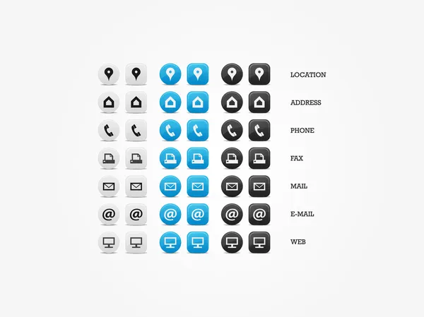 Web アイコンの多目的ビジネス カード アイコンを設定 — ストックベクタ