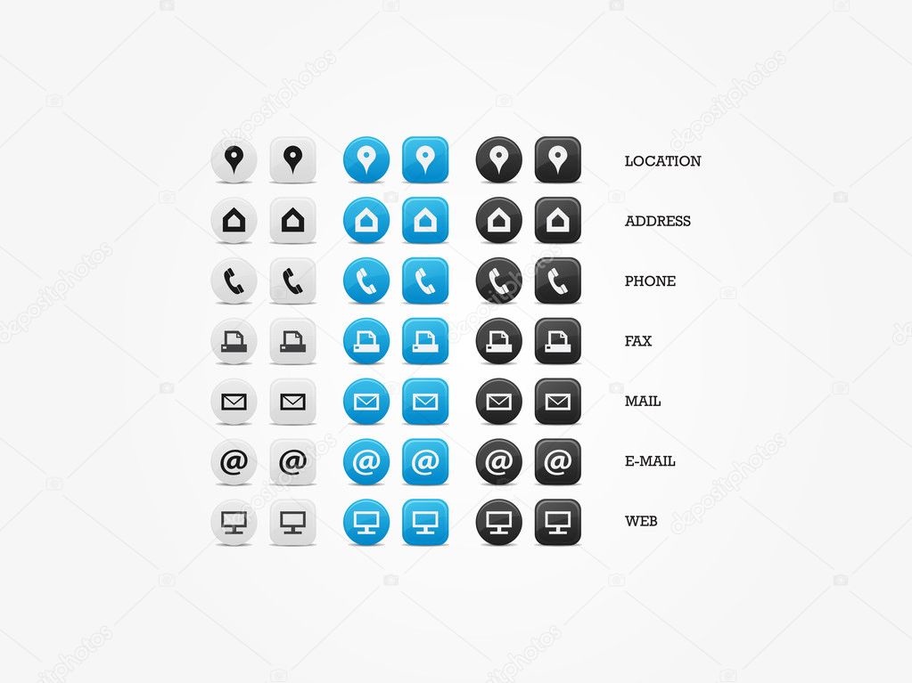 Multipurpose Business Card Icon Set of web icons