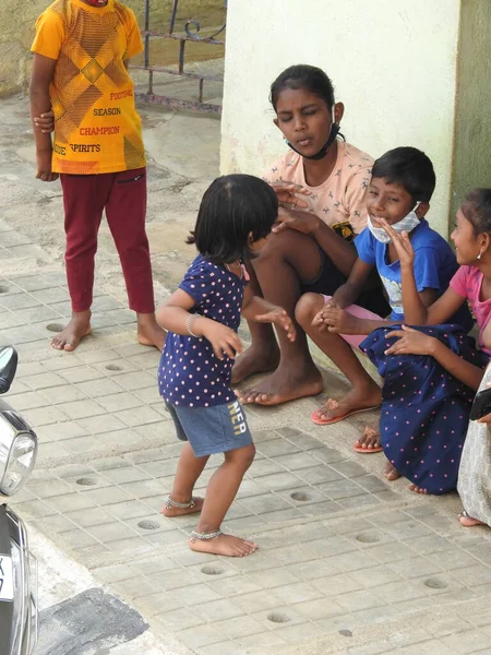 Bangalore Karnataka India Maggio 2021 Gruppo Bambini Indiani Che Giocano — Foto Stock