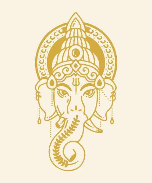 Disegno Schizzo Lord Ganesha Vinayaka Concetto Moderno Carino Illustrazione Contorno — Vettoriale Stock